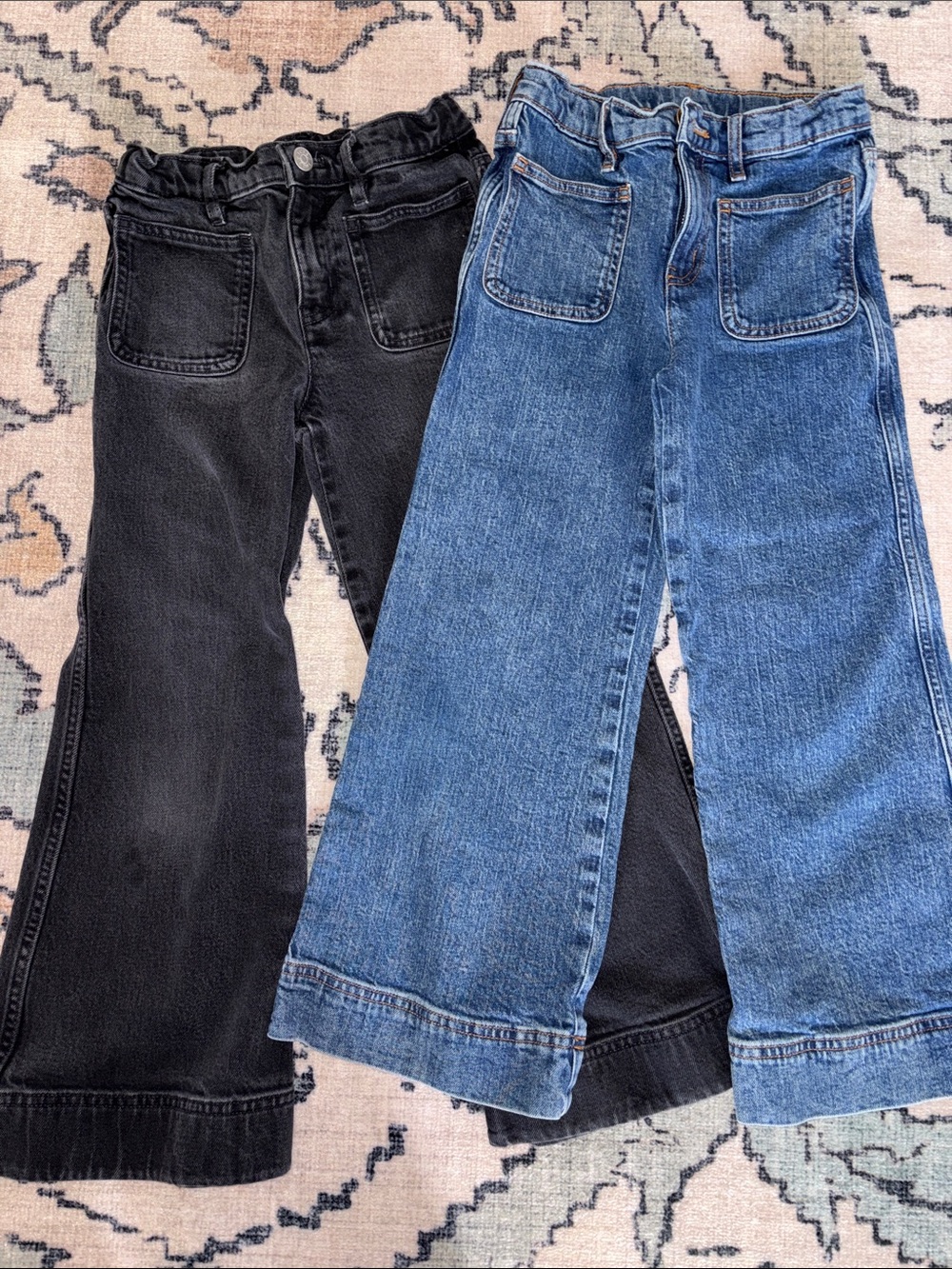 Kids Wide-Leg Jeans - Black and Blue